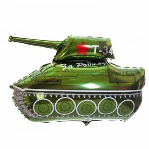 Шар фигура Танк T-34, Светло-зеленый, 79 см